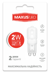 Лампа светодиодная G9 2W 3000K 220V