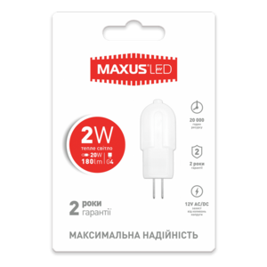 Лампа светодиодная G4 2W 3000K 12V  AC/DC