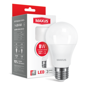 Лампа светодиодная A60 8W 4100K 220V E27