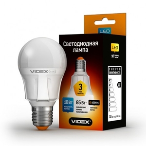 LED лампа VIDEX A60 10W E27 3000K 220V