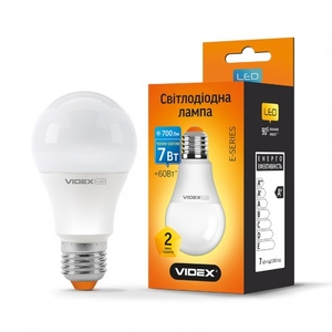 LED лампа VIDEX  A60e 7W E27 3000K 220V