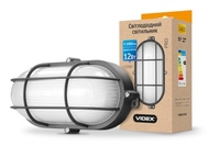 LED светильник (ЖКХ) овальный VIDEX 12W 5000K 220V черный усиленный