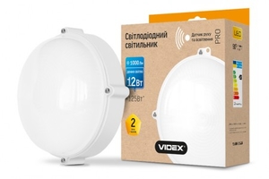 LED светильник (ЖКХ) круглый VIDEX 12W 5000K 220V белый Sensor