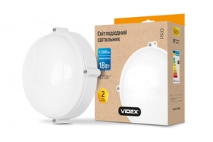 LED светильник (ЖКХ) круглый VIDEX 18W 5000K 220V белый