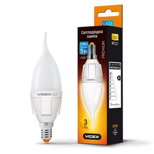 LED лампа VIDEX C37t 5W E14 4100K 220V