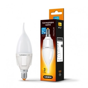 LED лампа VIDEX C37t 7W E14 4100K 220V