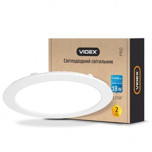 LED светильник встраиваемый круглый VIDEX 18W 5000K 220V