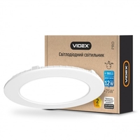 LED светильник встраиваемый круглый VIDEX 12W 5000K 220V D3