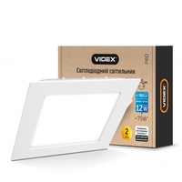 LED светильник встраиваемый квадрат VIDEX 12W 5000K 220V D3
