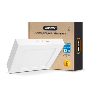 LED светильник накладной  квадрат VIDEX 12W 5000K 220V
