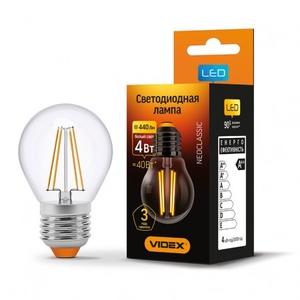 LED лампа VIDEX Filament G45F 4W E27 4100K 220V